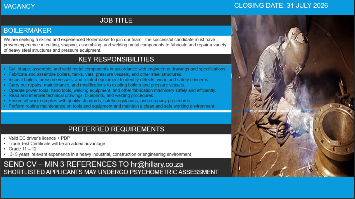 Boilermaker Vacancy